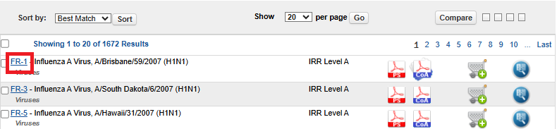 Product Hyperlink Screenshot